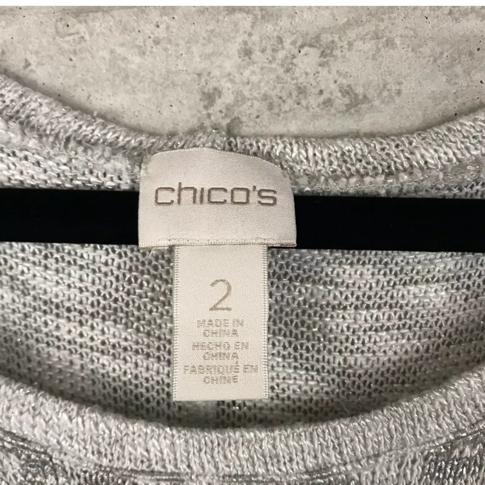 Chico’s Open Knit Embellished Top - Picture 9 of 11
